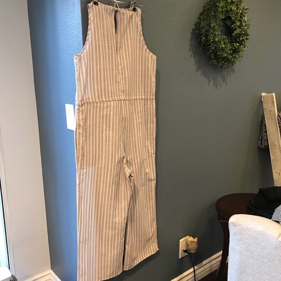 Drew Taupe striped jumpsuit NWT - Picture 6 of 7